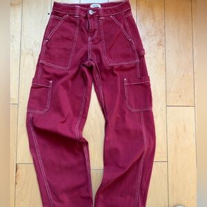 Garage Women's Burgundy Boyfriend Jeans